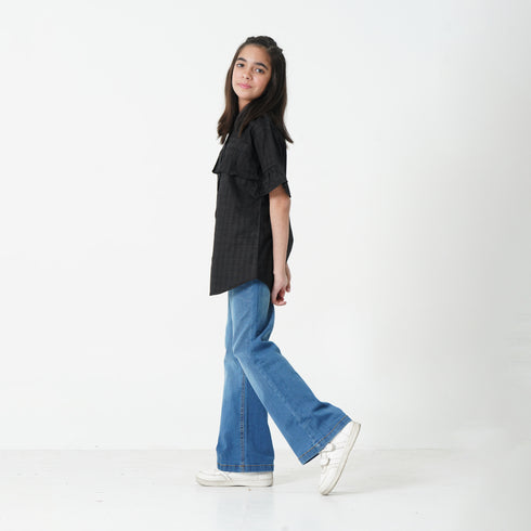 Black Chequered Top